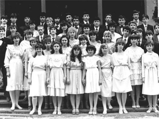 Выпускной 10 А класс школа 55 Красноярск 1985
